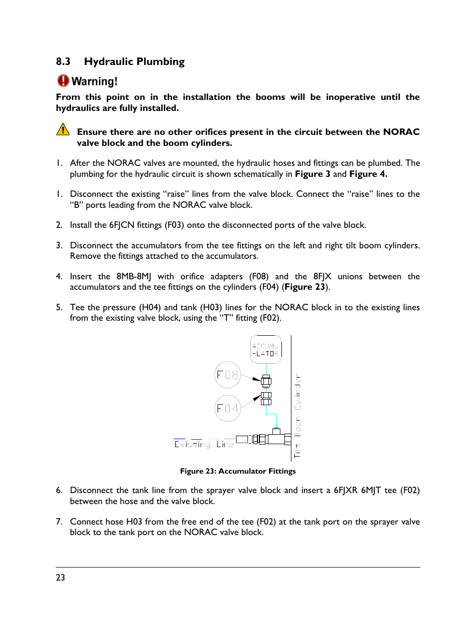 3 hydraulic plumbing | NORAC UC4.5-BC-TA1 User Manual | Page 26 / 36