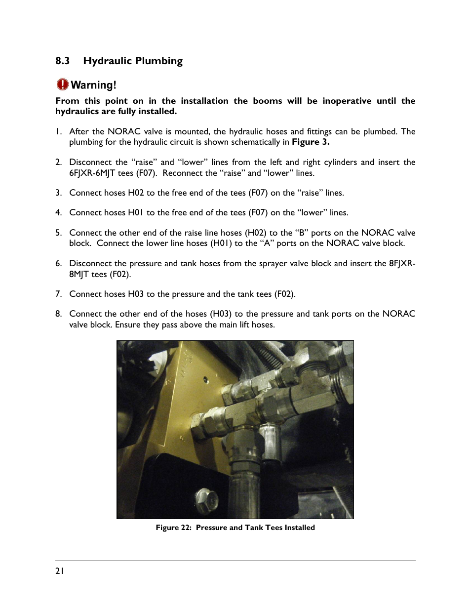 3 hydraulic plumbing | NORAC UC4.5-BC-VS1 User Manual | Page 24 / 33