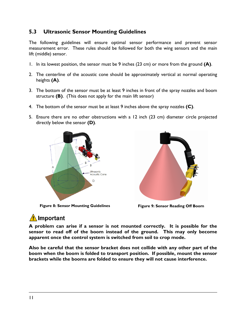 3 ultrasonic sensor mounting guidelines | NORAC UC4.5-BC-EV1 User Manual | Page 14 / 34