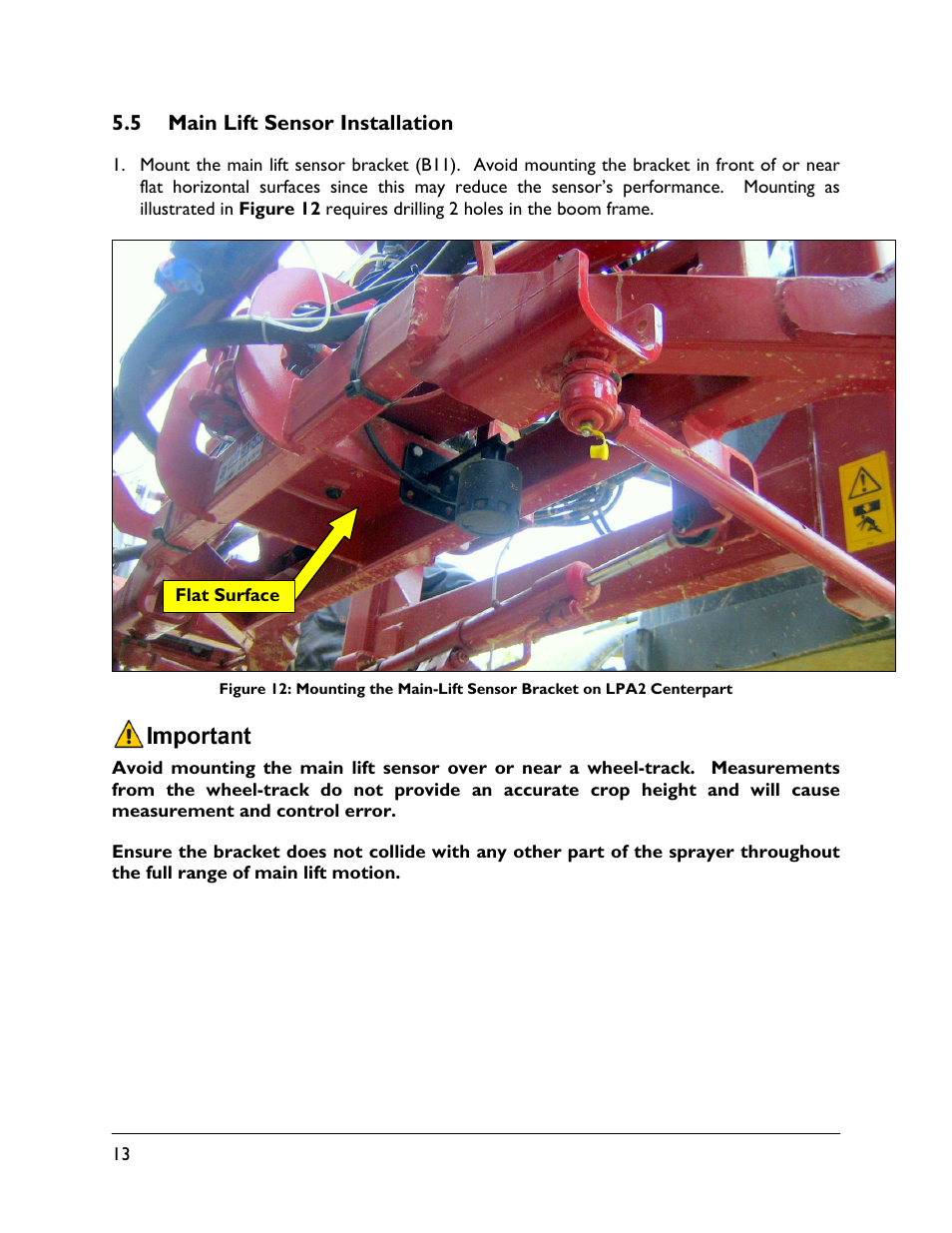 5 main lift sensor installation | NORAC UC4.5-BC-EV1 User Manual | Page 16 / 34