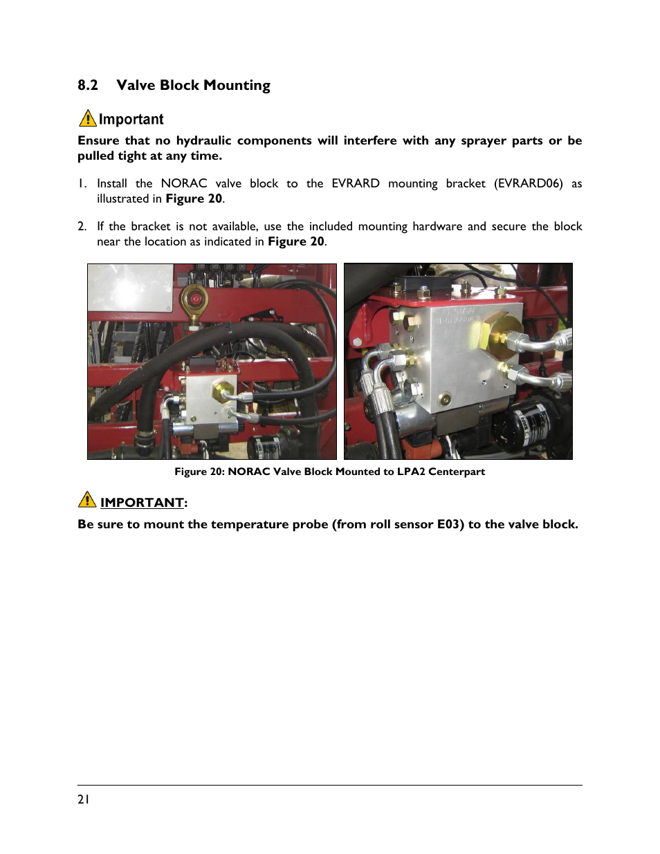 2 valve block mounting | NORAC UC4.5-BC-EV1 User Manual | Page 24 / 34