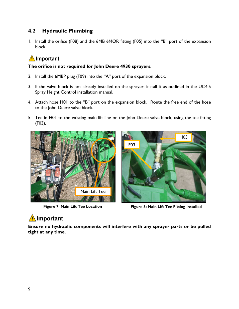 2 hydraulic plumbing | NORAC UC4.5-JD9 User Manual | Page 12 / 17