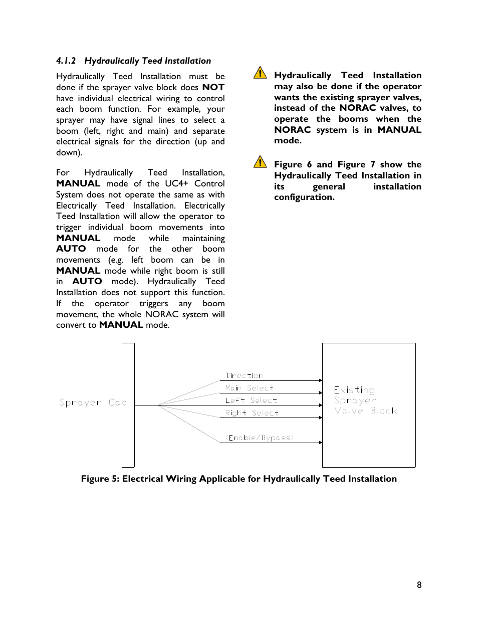 2 hydraulically teed installation | NORAC UC4+BC+AN2 User Manual | Page 11 / 47
