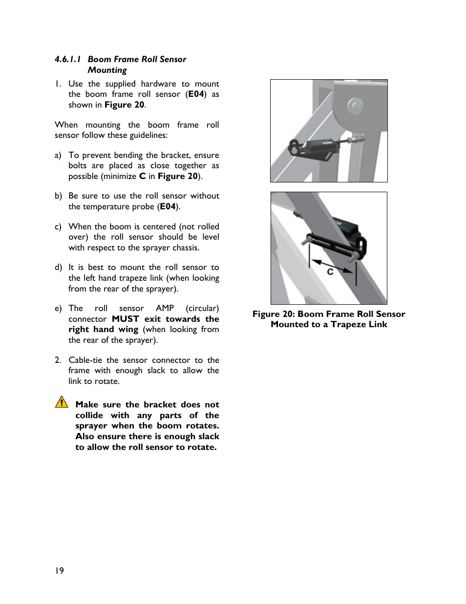 1 boom frame roll sensormounting | NORAC UC4+BC+AN2 User Manual | Page 22 / 47