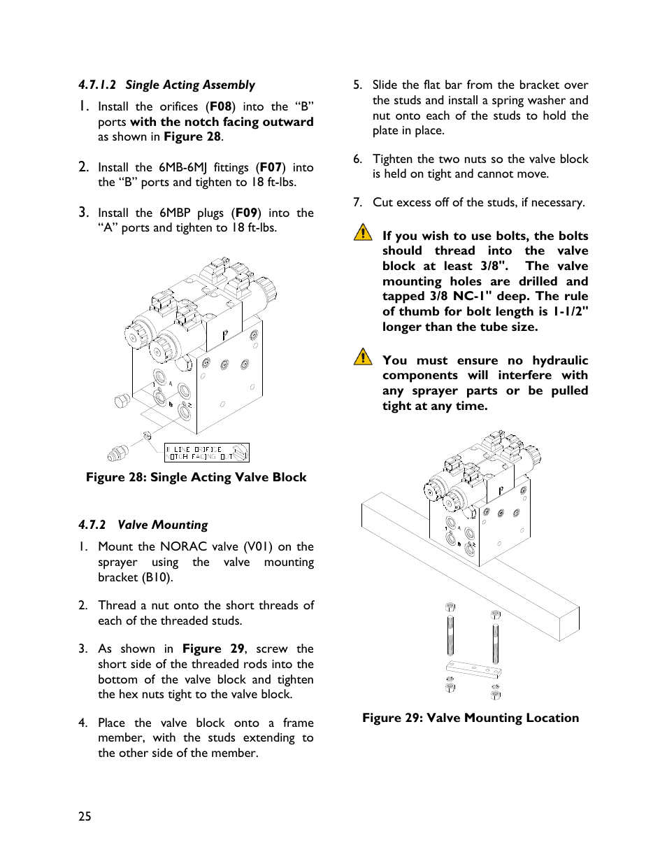 2 single acting assembly, 2 valve mounting | NORAC UC4+BC+AN2 User Manual | Page 28 / 47