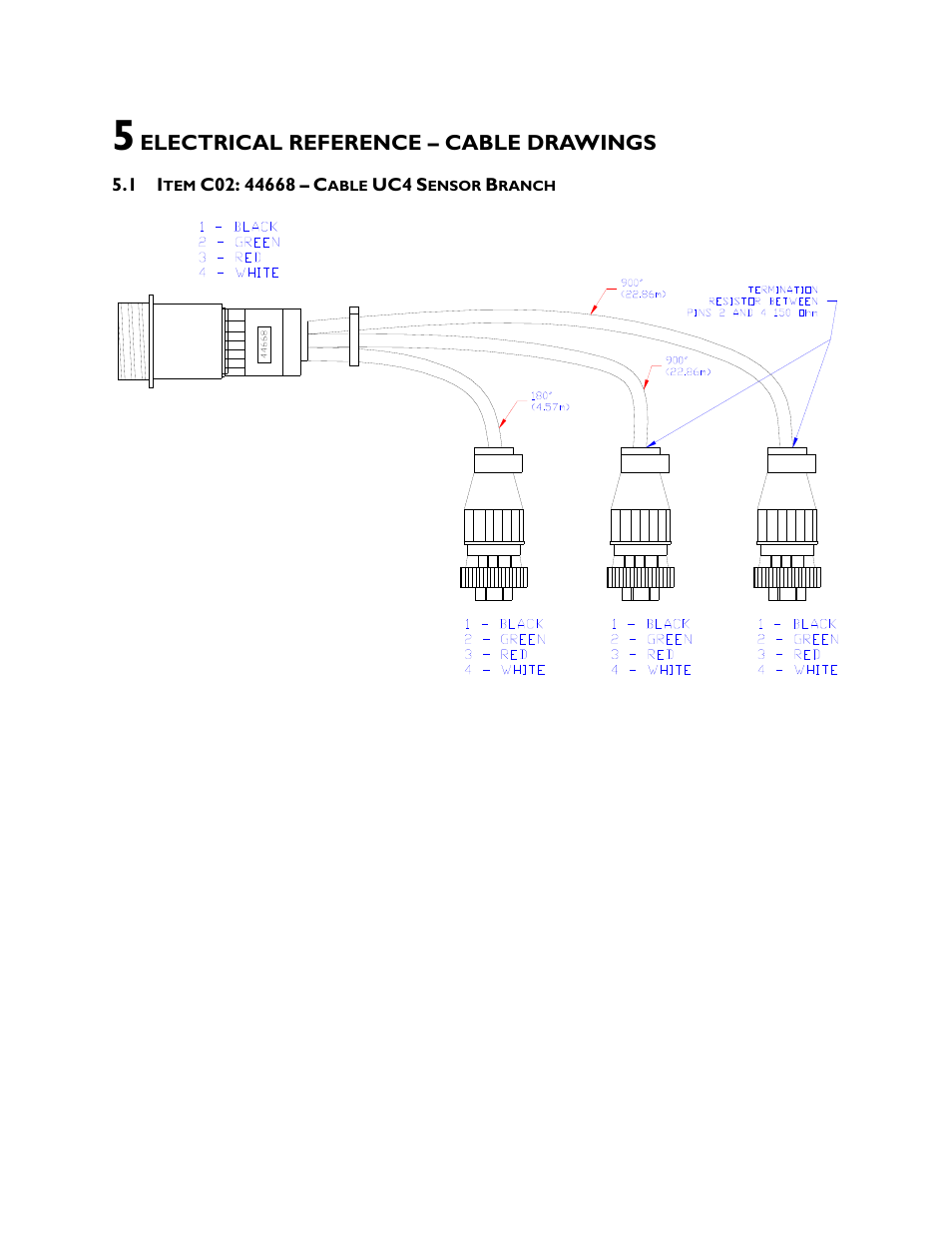 5electrical reference – cable drawings, 1 item c02: 44668 | NORAC UC4+BC+AN2 User Manual | Page 38 / 47