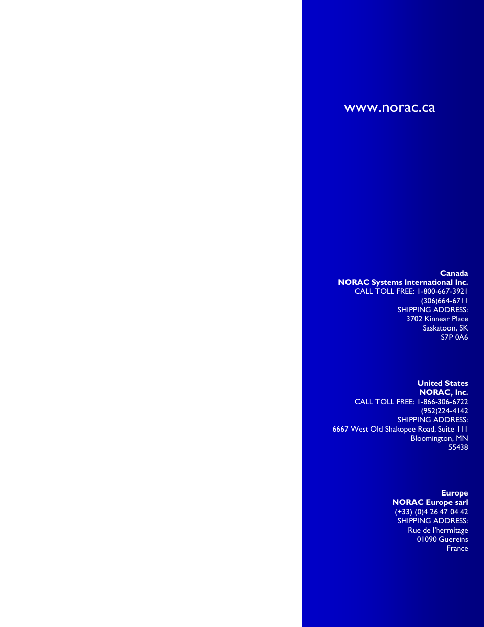 NORAC UC4+BC+AN2 User Manual | Page 47 / 47