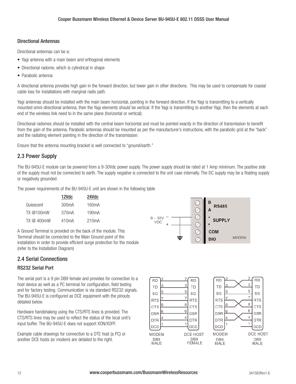 Cooper Bussmann VERSION 1.6 BU-945U-E 802.11 DSSS User Manual | Page 12 / 82
