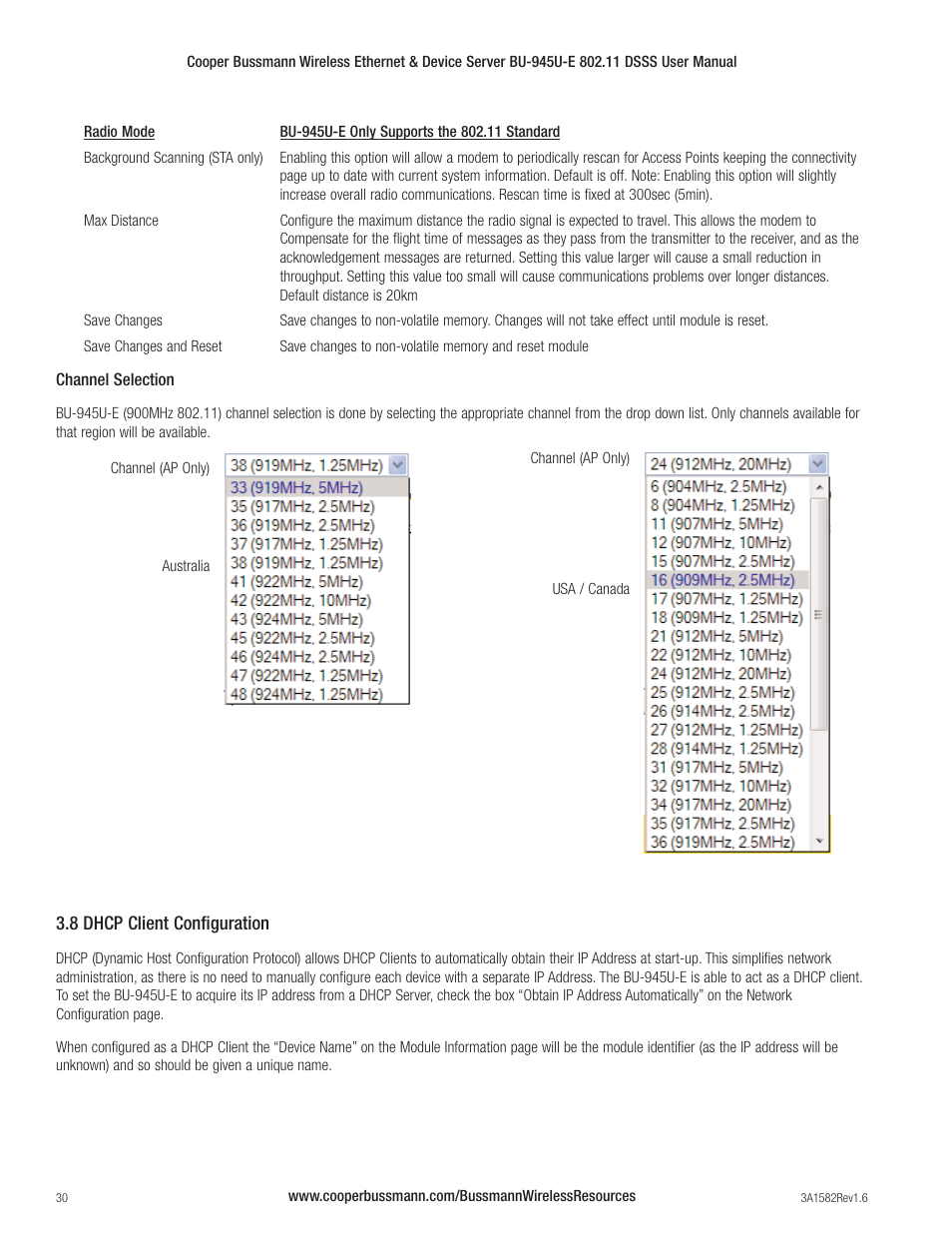 Cooper Bussmann VERSION 1.6 BU-945U-E 802.11 DSSS User Manual | Page 30 / 82