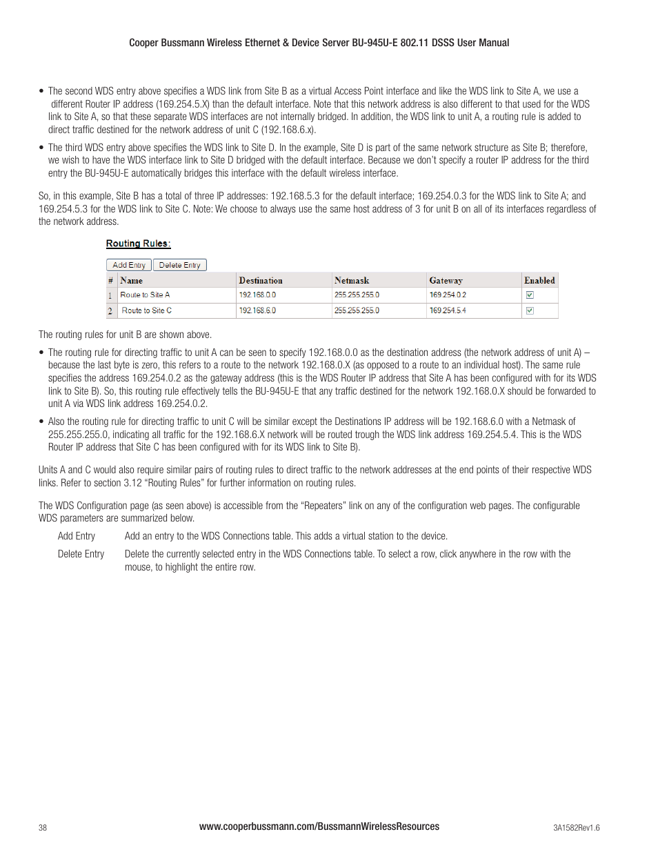Cooper Bussmann VERSION 1.6 BU-945U-E 802.11 DSSS User Manual | Page 38 / 82
