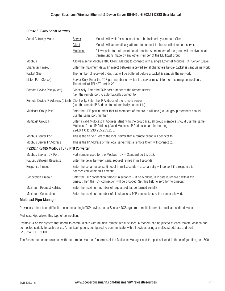 Cooper Bussmann VERSION 1.6 BU-945U-E 802.11 DSSS User Manual | Page 47 / 82