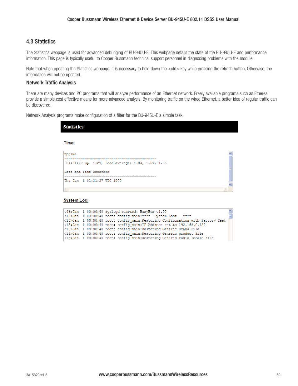 Cooper Bussmann VERSION 1.6 BU-945U-E 802.11 DSSS User Manual | Page 59 / 82
