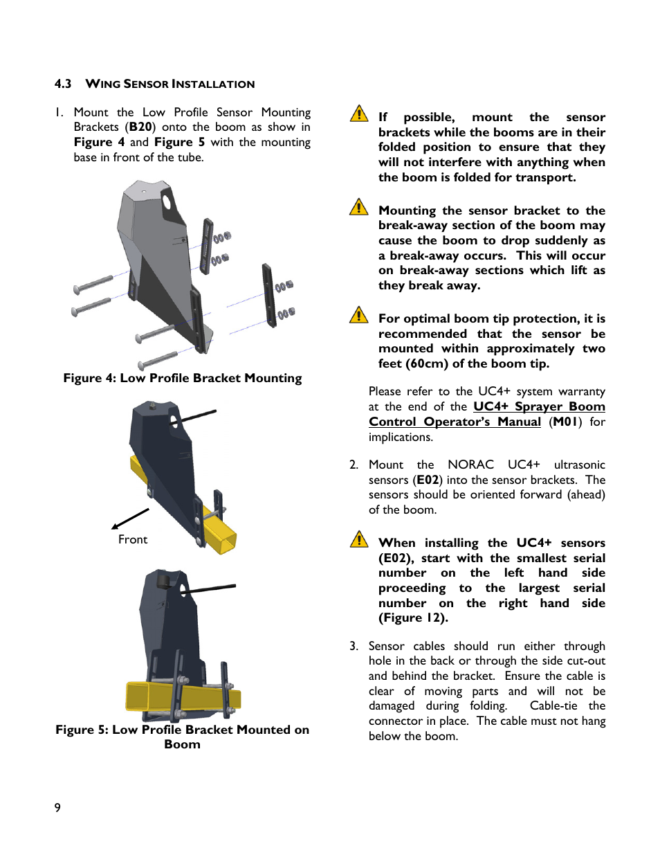 3 wing sensor installation | NORAC UC4+BC+AP3 User Manual | Page 12 / 38