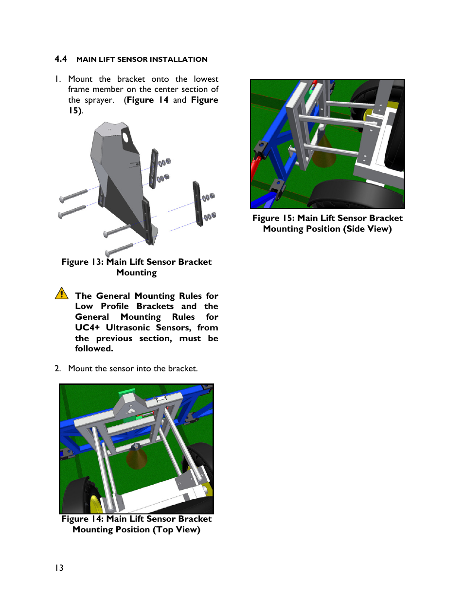 4 main lift sensor installation | NORAC UC4+BC+AP3 User Manual | Page 16 / 38