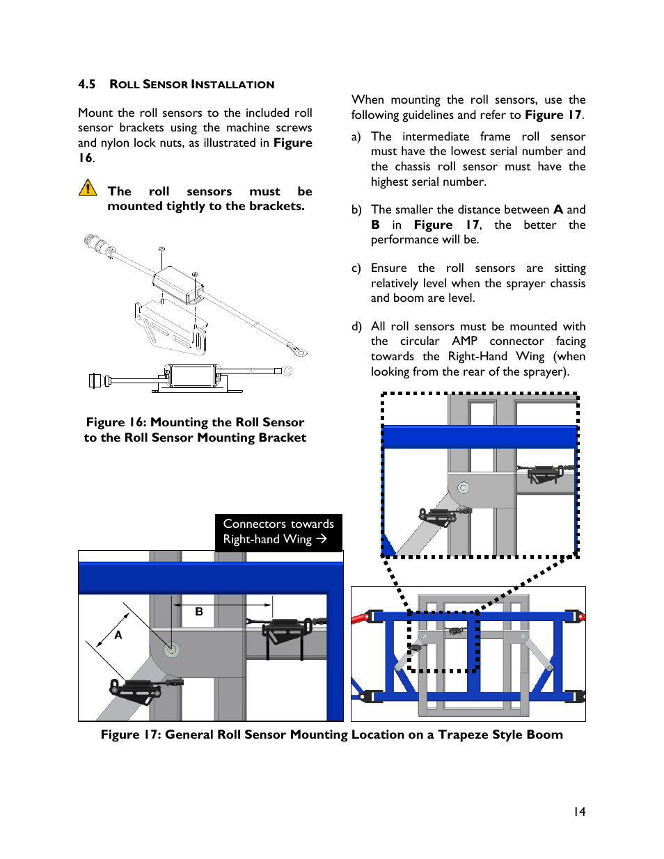 5 roll sensor installation | NORAC UC4+BC+AP3 User Manual | Page 17 / 38