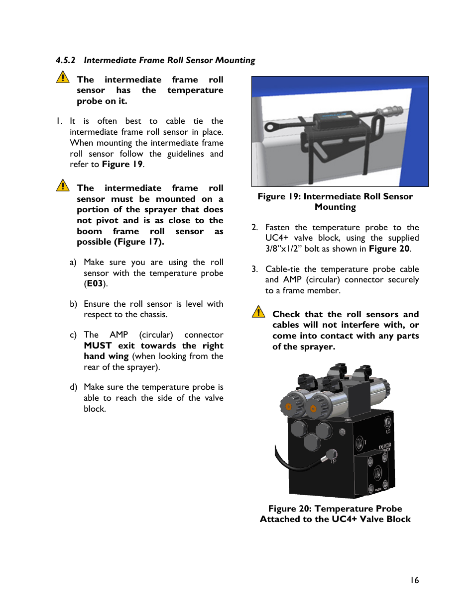 2 intermediate frame roll sensor mounting | NORAC UC4+BC+AP3 User Manual | Page 19 / 38