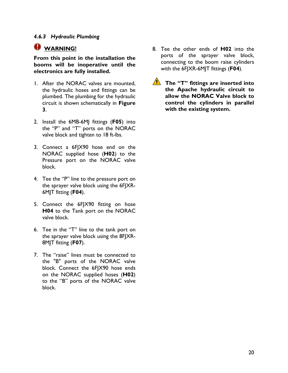 3 hydraulic plumbing | NORAC UC4+BC+AP3 User Manual | Page 23 / 38