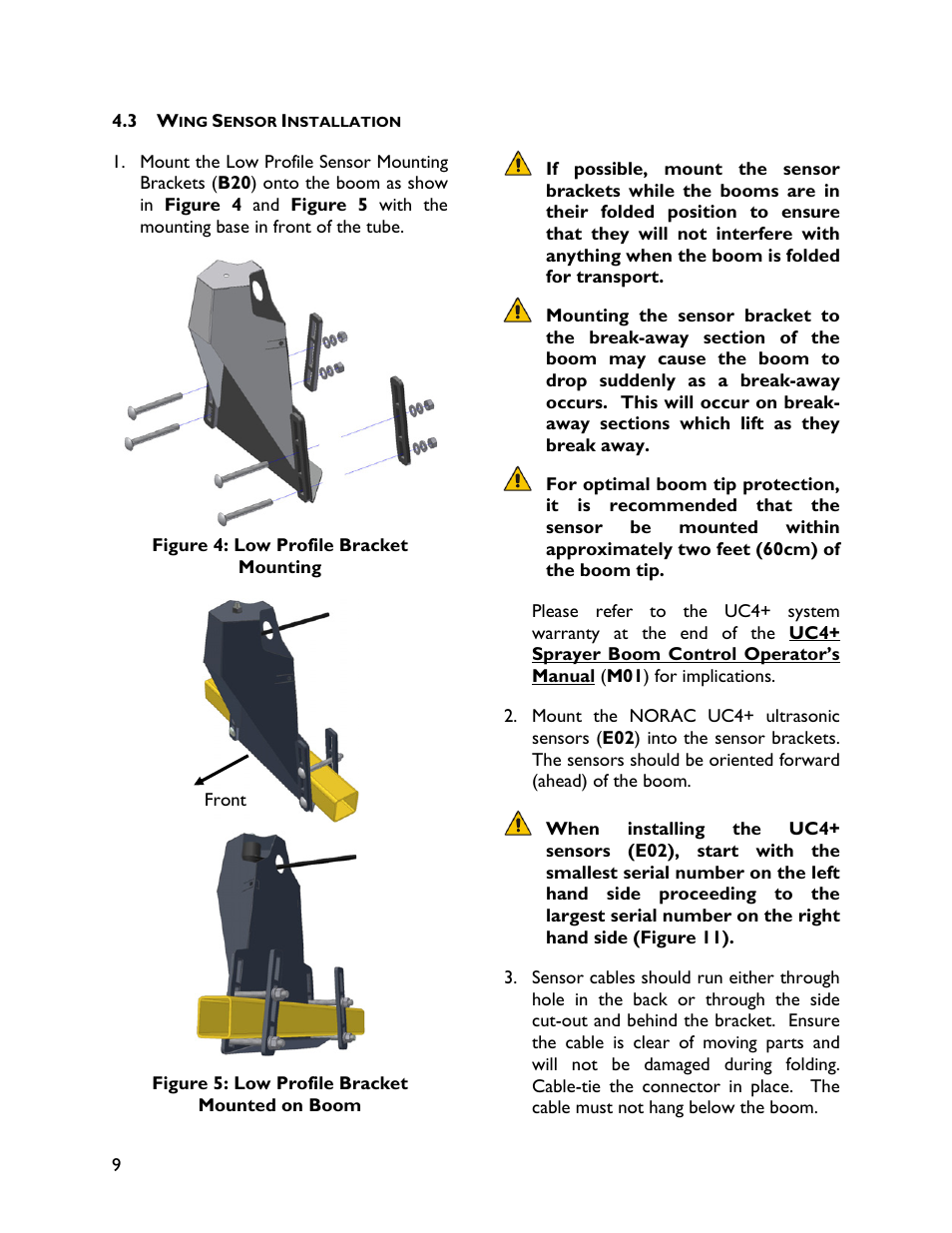 3 wing sensor installation | NORAC UC4+BC+CS1 User Manual | Page 12 / 34