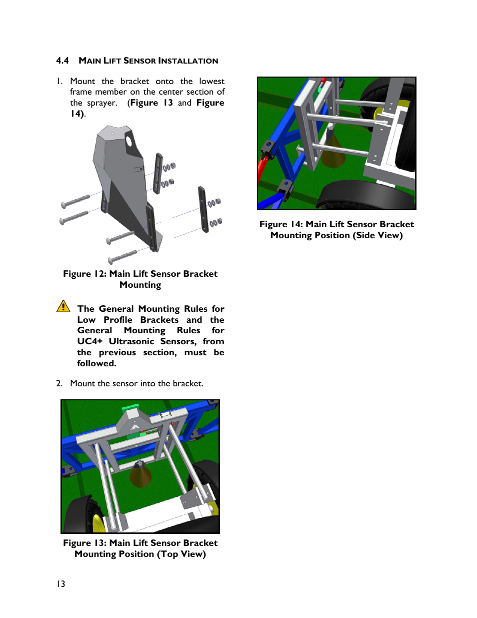 4 main lift sensor installation | NORAC UC4+BC+CS1 User Manual | Page 16 / 34