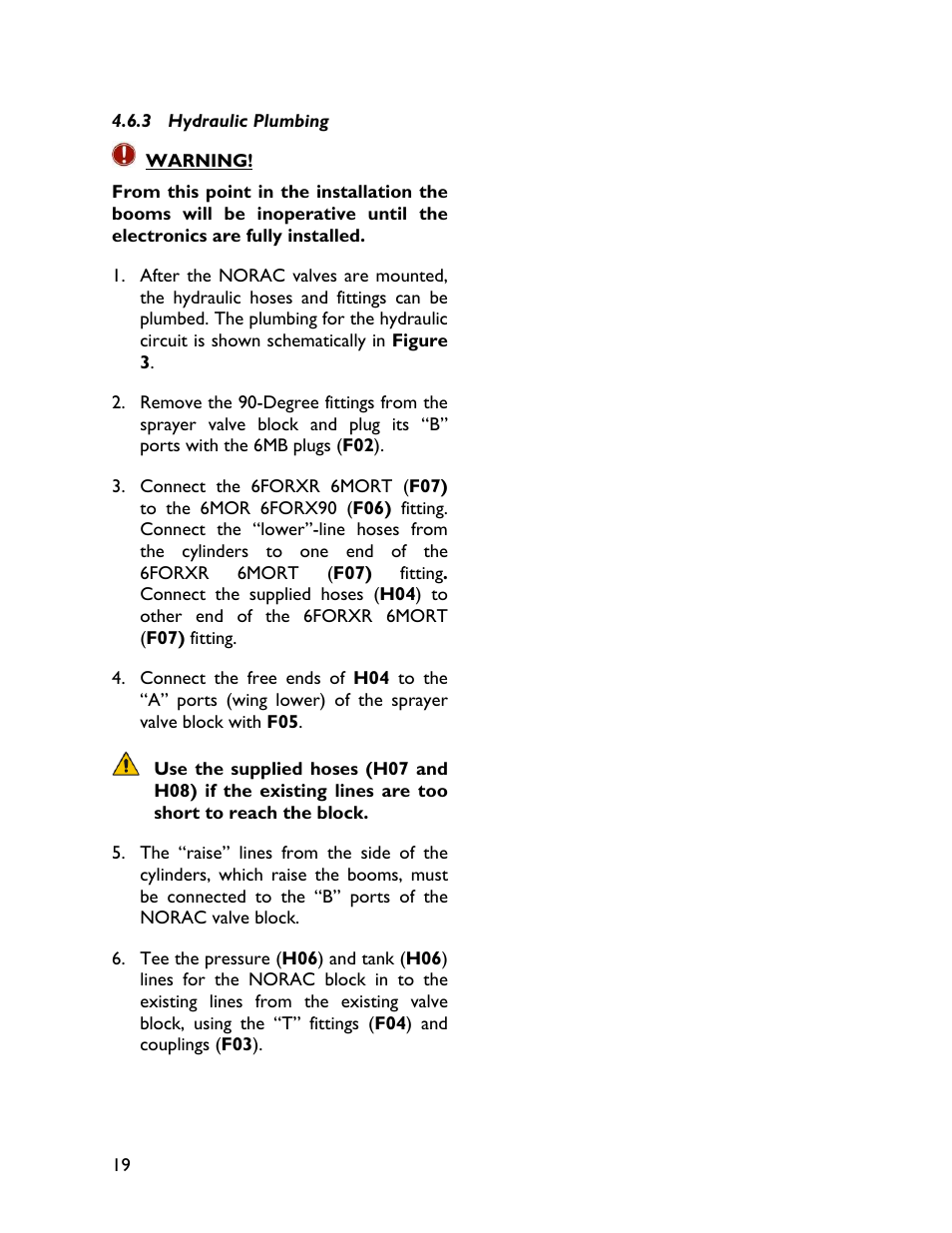 3 hydraulic plumbing | NORAC UC4+BC+CS1 User Manual | Page 22 / 34