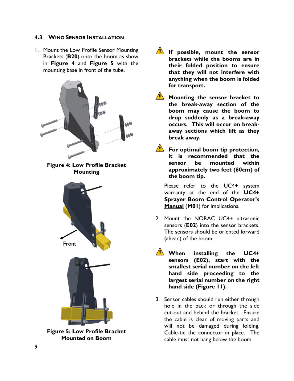 3 wing sensor installation | NORAC UC4+BC+CS2 User Manual | Page 12 / 35