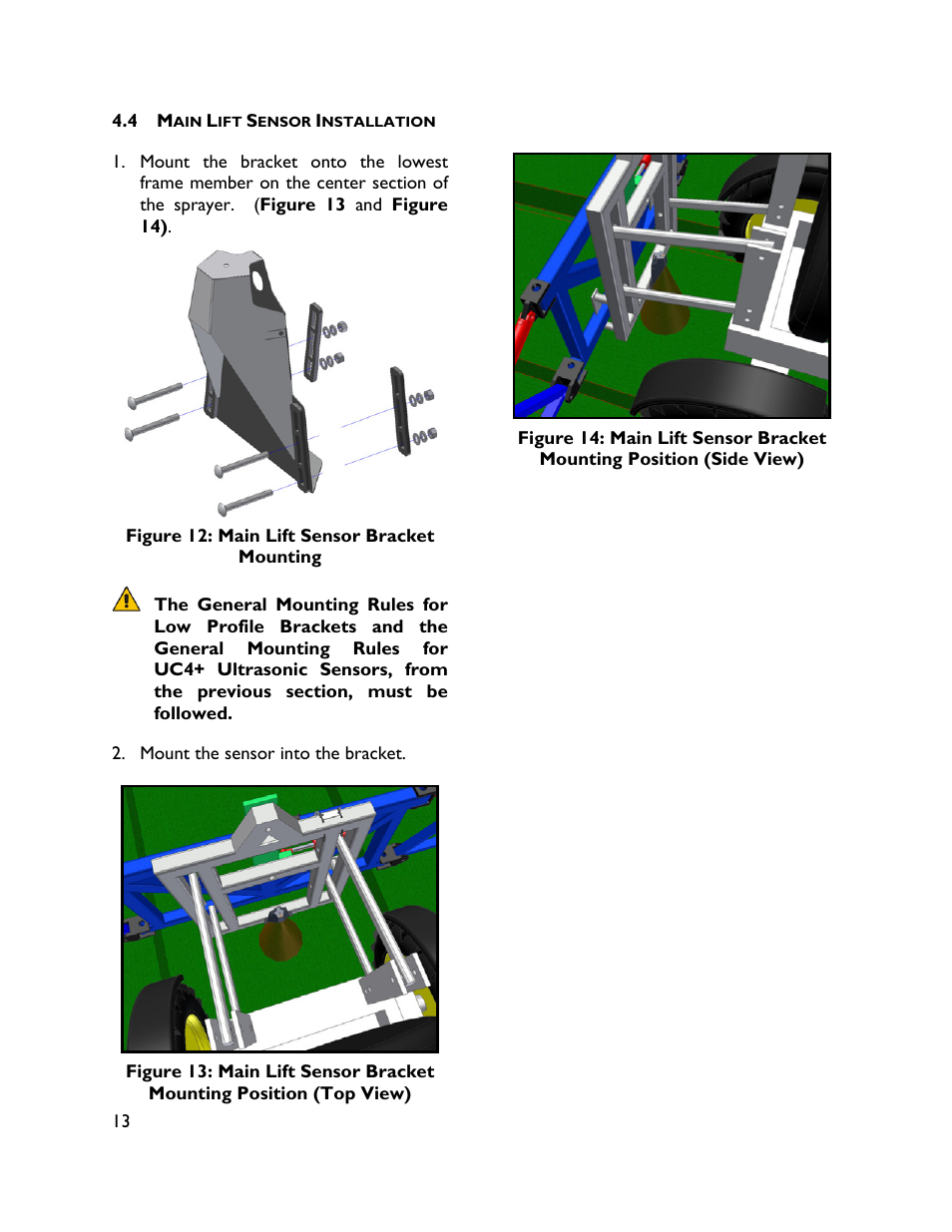 4 main lift sensor installation | NORAC UC4+BC+CS2 User Manual | Page 16 / 35