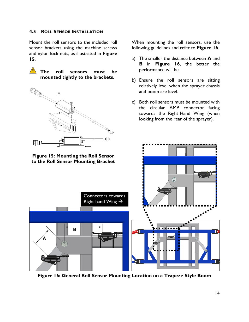 5 roll sensor installation | NORAC UC4+BC+CS2 User Manual | Page 17 / 35