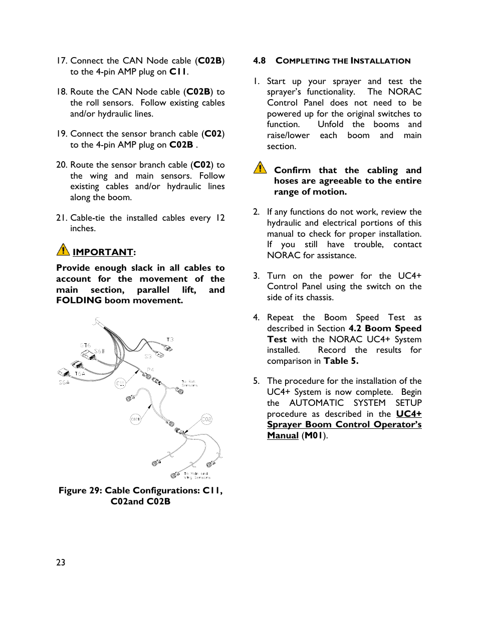 8 completing the installation | NORAC UC4+BC+CS2 User Manual | Page 26 / 35