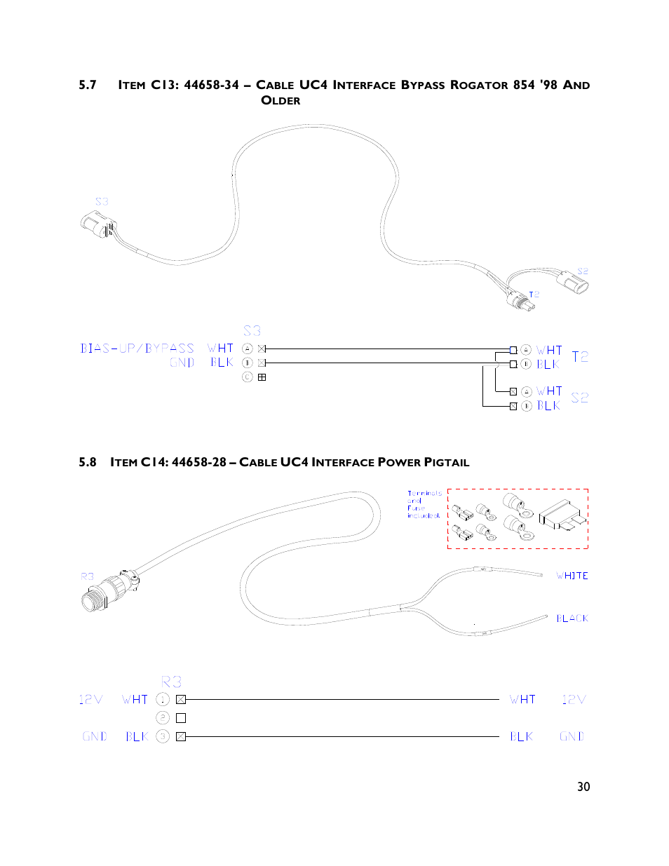 7 item c13: 44658-34, 8 item c14: 44658-28 | NORAC UC4+BC+CS2 User Manual | Page 33 / 35