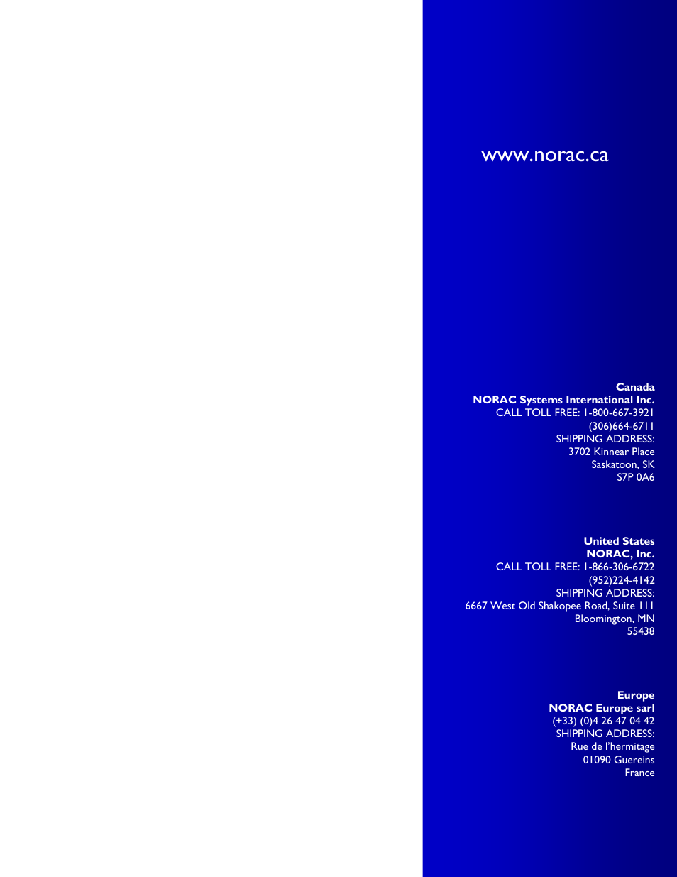 NORAC UC4+BC+CS2 User Manual | Page 35 / 35