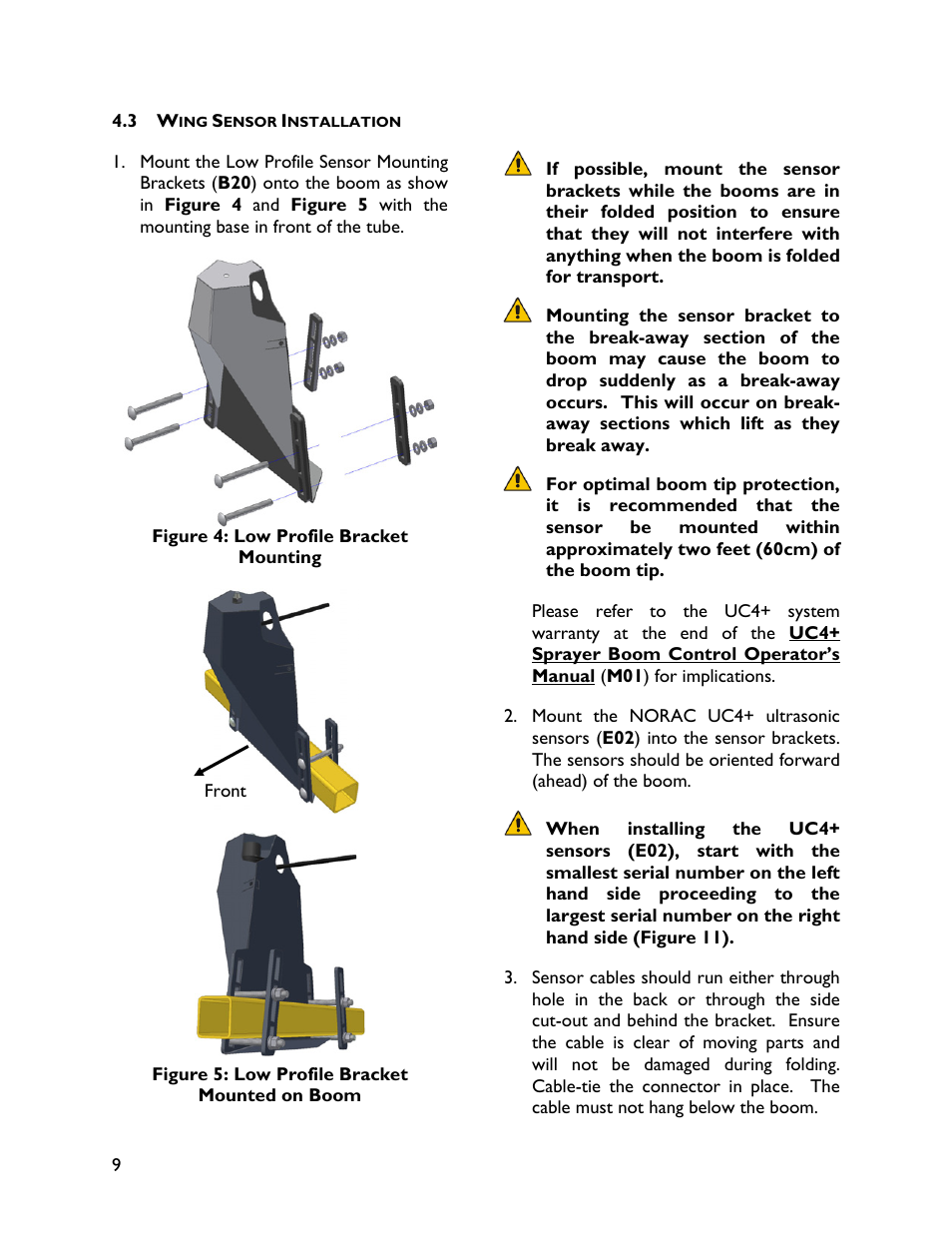 3 wing sensor installation | NORAC UC4+BC+CS3 User Manual | Page 12 / 38