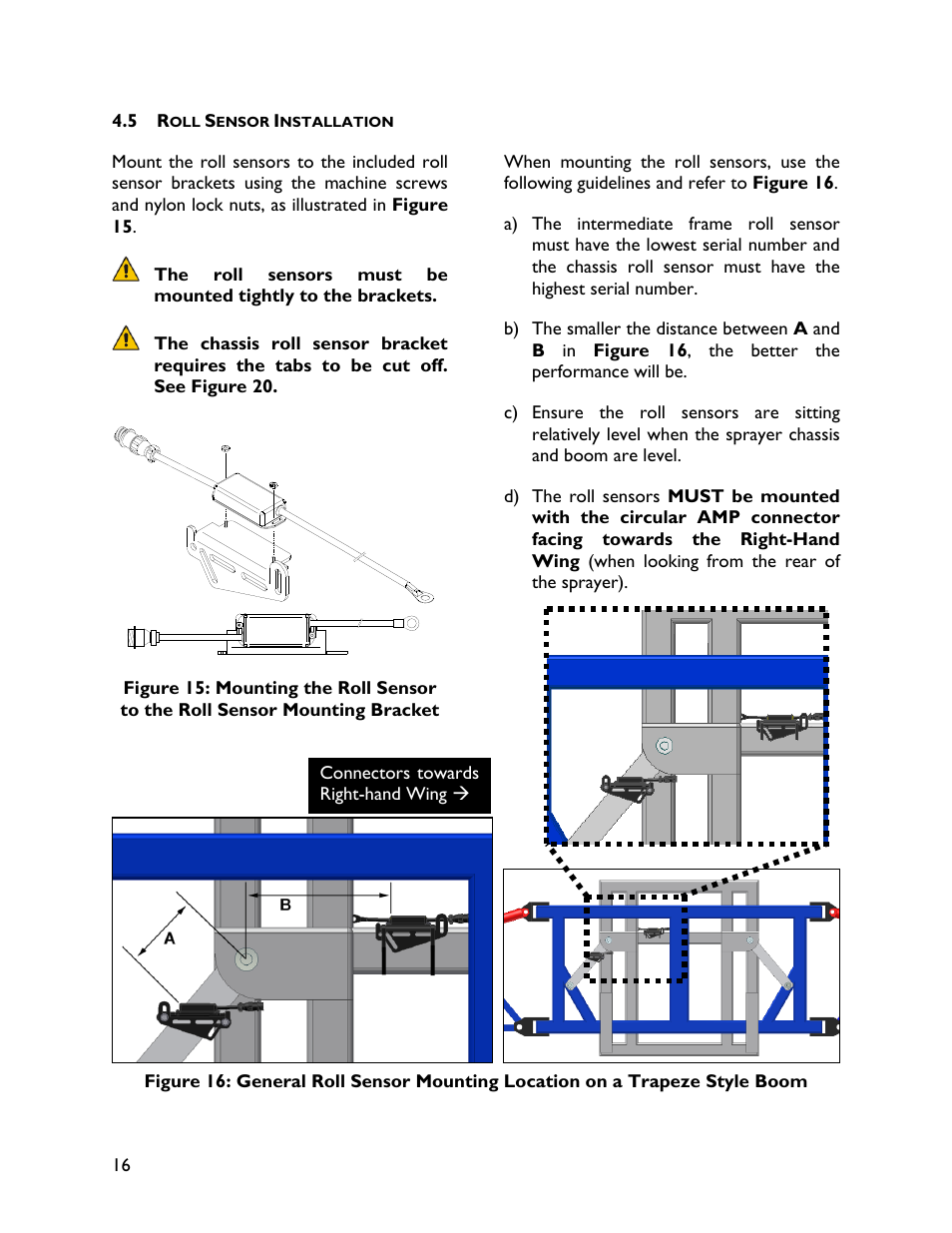 5 roll sensor installation | NORAC UC4+BC+CS5 User Manual | Page 18 / 44