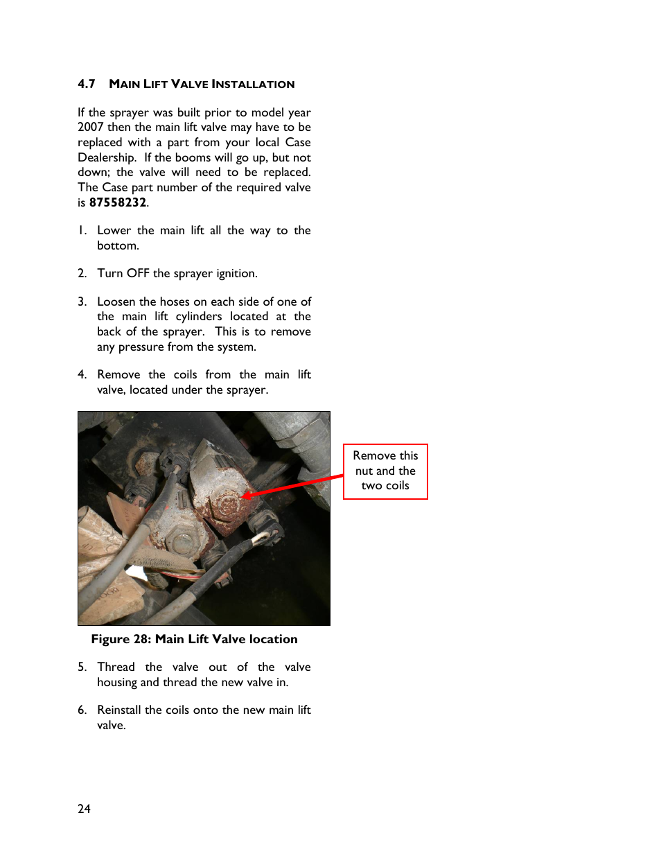 7 main lift valve installation | NORAC UC4+BC+CS5 User Manual | Page 26 / 44
