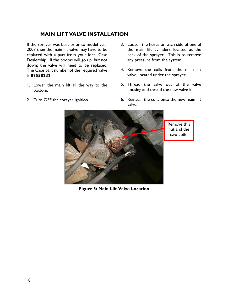 4 main lift valve installation | NORAC UC4+CS4-4B User Manual | Page 10 / 15