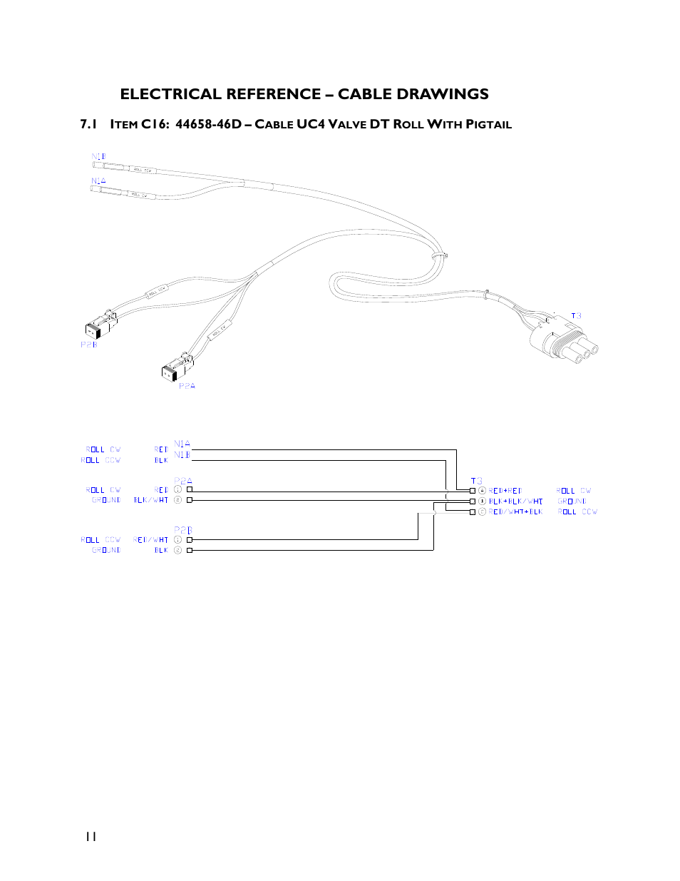 7 electrical reference – cable drawings, 1 item c16: 44658-46d, Electrical reference – cable drawings | NORAC UC4+CS4-4B User Manual | Page 13 / 15