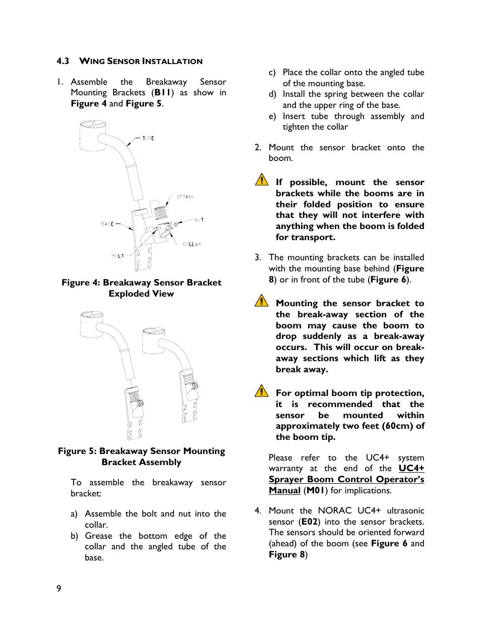 3 wing sensor installation | NORAC UC4+BC+FC1 User Manual | Page 12 / 32