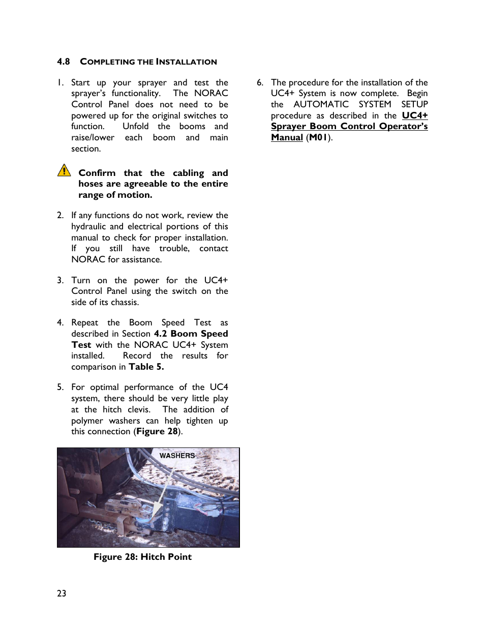 8 completing the installation | NORAC UC4+BC+FC1 User Manual | Page 26 / 32