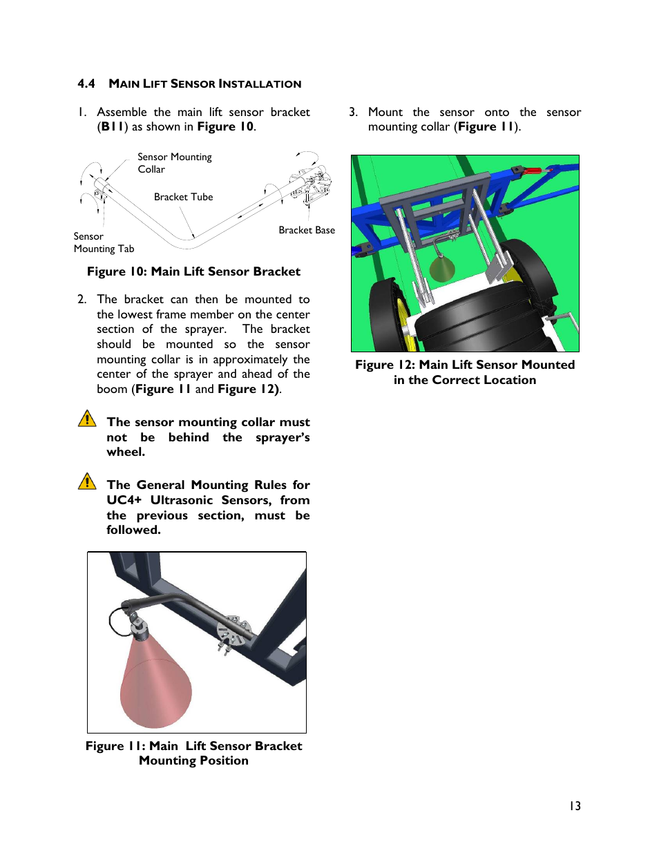 4 main lift sensor installation | NORAC UC4+BC+FC2 User Manual | Page 15 / 36