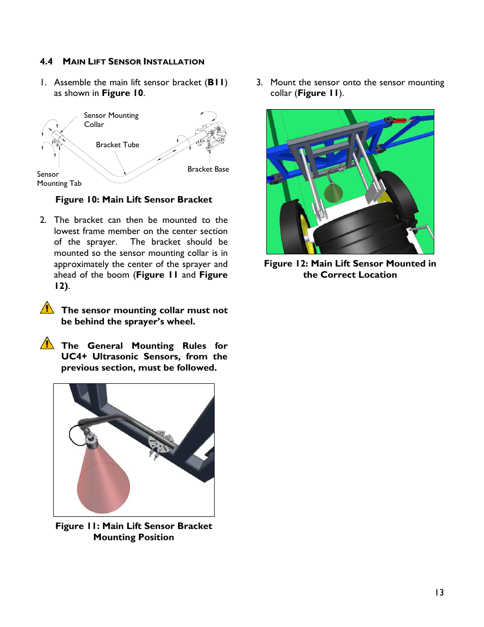 4 main lift sensor installation | NORAC UC4+BC+GM1 User Manual | Page 15 / 35