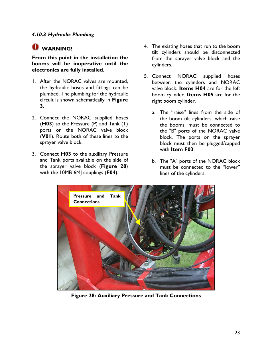 3 hydraulic plumbing | NORAC UC4+BC+GM1 User Manual | Page 25 / 35