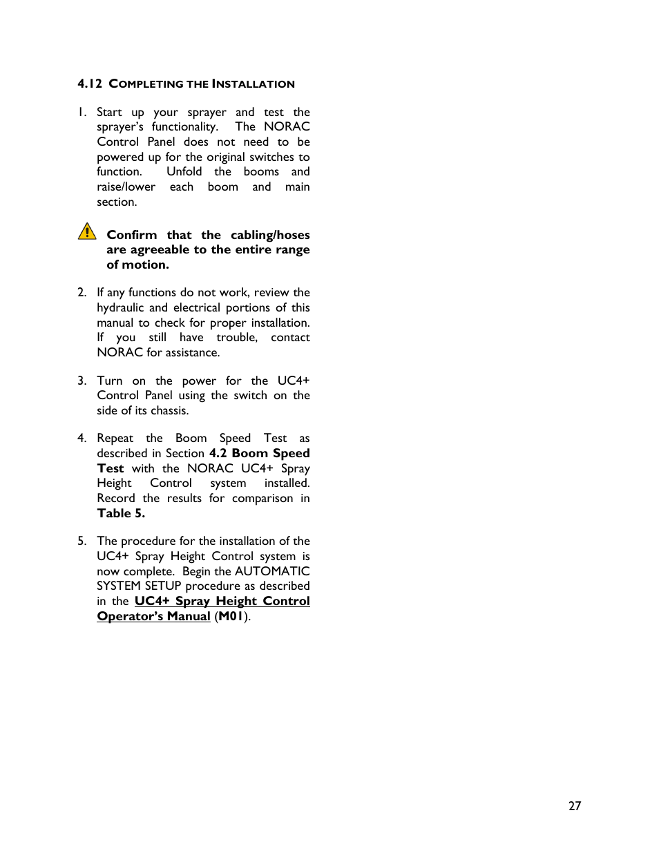 12 completing the installation | NORAC UC4+BC+GM1 User Manual | Page 29 / 35