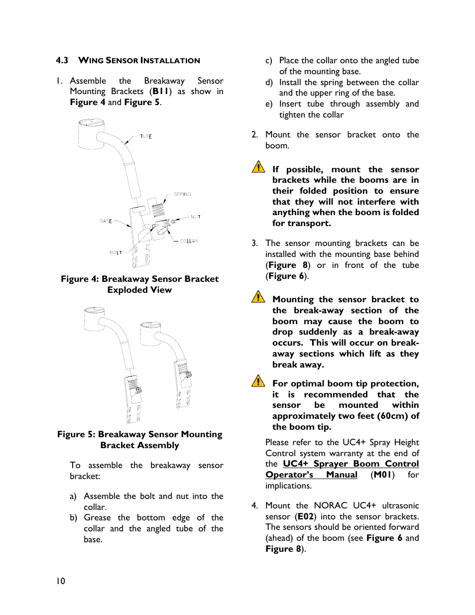 3 wing sensor installation | NORAC UC4+BC+GV1 User Manual | Page 12 / 38