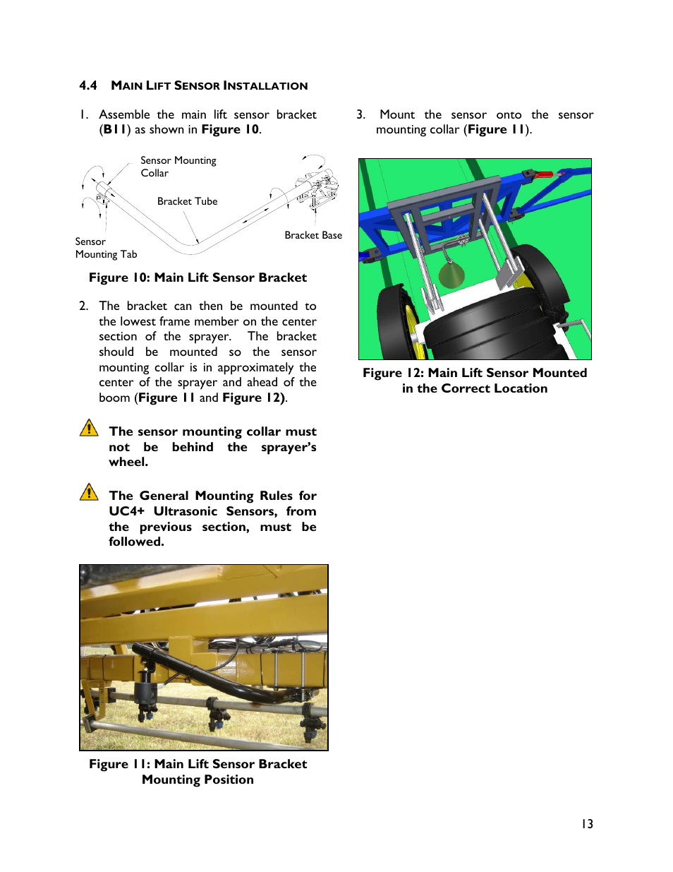 4 main lift sensor installation | NORAC UC4+BC+GV1 User Manual | Page 15 / 38