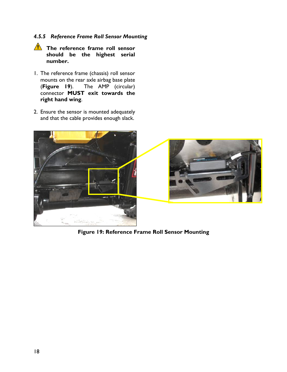 5 reference frame roll sensor mounting | NORAC UC4+BC+GV1 User Manual | Page 20 / 38