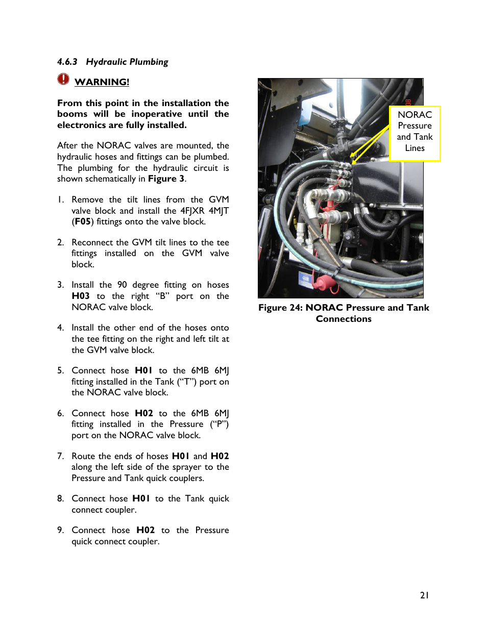 3 hydraulic plumbing | NORAC UC4+BC+GV1 User Manual | Page 23 / 38