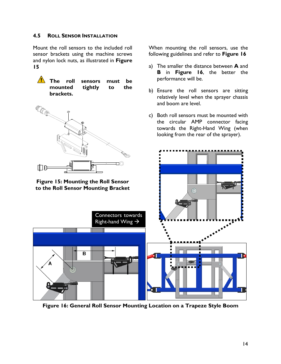 5 roll sensor installation | NORAC UC4+BC+HD1 User Manual | Page 17 / 32