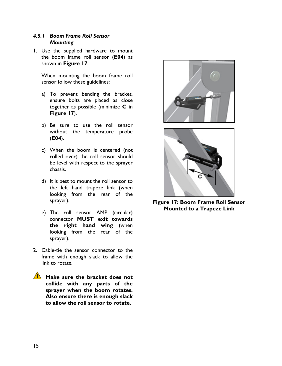 1 boom frame roll sensormounting | NORAC UC4+BC+HD1 User Manual | Page 18 / 32