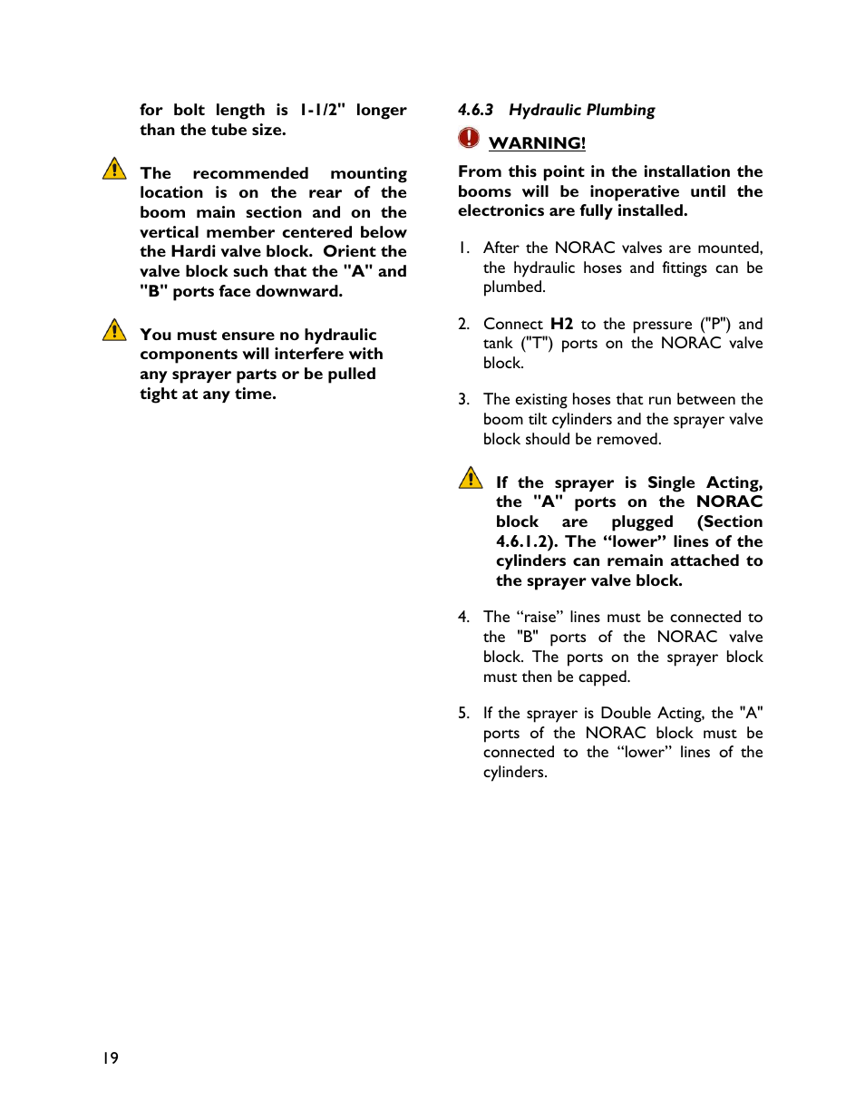 3 hydraulic plumbing | NORAC UC4+BC+HD1 User Manual | Page 22 / 32