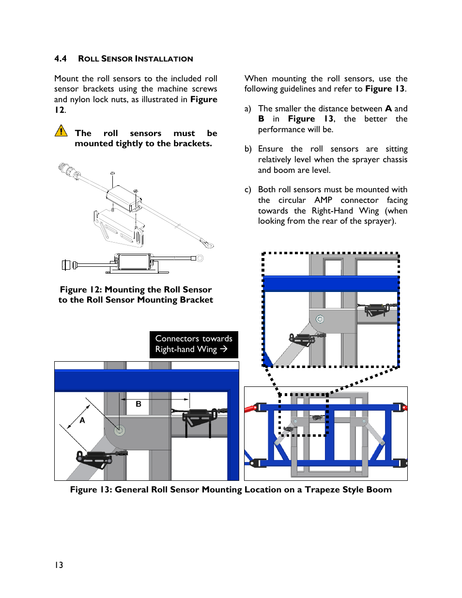 4 roll sensor installation | NORAC UC4+BC+HD3 Part 1 User Manual | Page 16 / 37