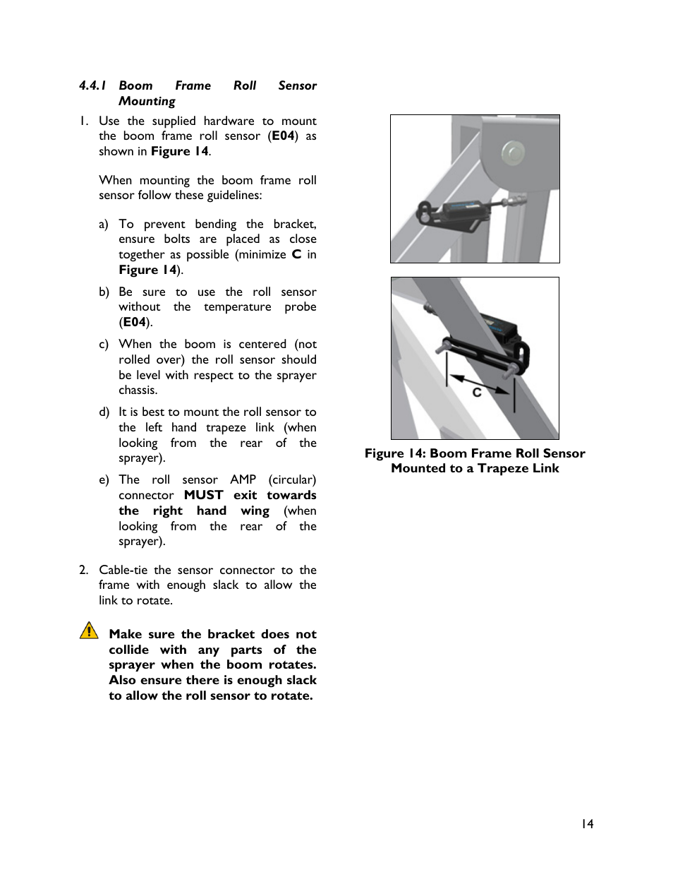 1 boom frame roll sensormounting | NORAC UC4+BC+HD3 Part 1 User Manual | Page 17 / 37